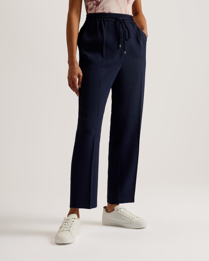 Pantalon Jogger Ted Baker Straight Leg Ankle Grazer Bleu Foncé Femme | CWE-46056051